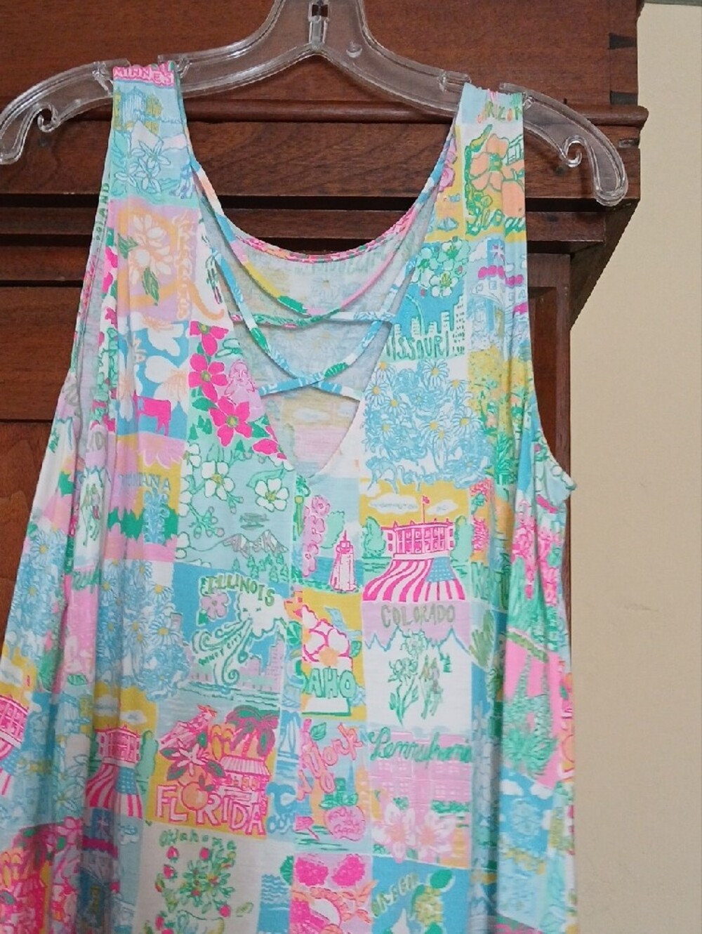 Lilly Pulitzer Pastel Patchwork Print Dress in Pink, Aqua, Yellow - Picture 3 of 5